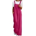 thumbnail image 1 of FRSASU Women's Corduroy Overalls with Adjustable Straps, Solid Color Baggy Jumpsuit, Casual with Pockets Hot Pink, 1 of 8