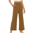 thumbnail image 1 of FRSASU Women's Corduroy Pants Barrel Elastic High Waist Cord Pants Casual Wide Leg Baggy Trouser with Pockets Gold, 1 of 7