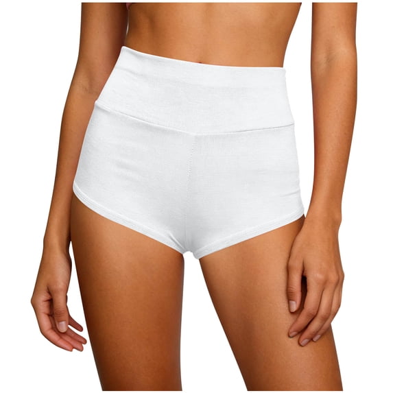FRSASU Women's Cut Out Yoga Shorts Booty Butt Lifting Scrunch Shorts High Waisted Workout Gym Active Hot Pants White