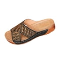 thumbnail image 1 of FRSASU Women's Dress Slippers Low Heel Sandals Lightweight Wedges Shoes Comfortable Anti slip Slippers Black, 1 of 7