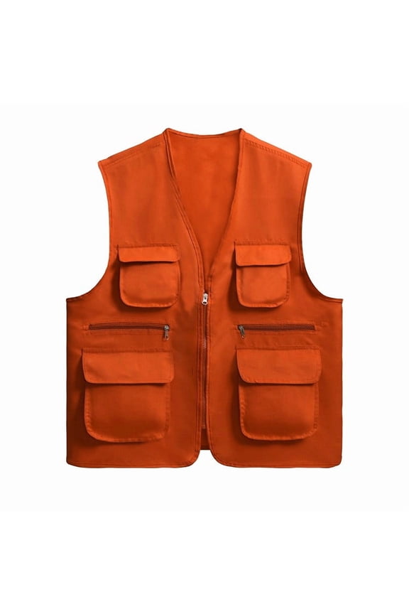 Women's Fall/Winter Warm Fashion Stand up Neck Sports Composite Casual Vest Orange M(M)