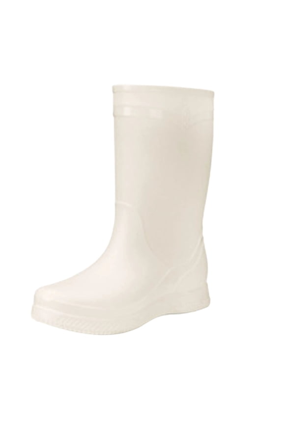 Women's Fashionable Long Tube Waterproof Fleece Rain Boots Casual Comfortable Outdoor Indoor PVC Upper White