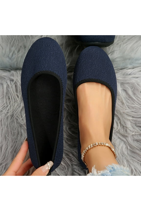 Women's Flat Ballet Shoes Flat Shoes for Women Round Toe Slip on Women Flats for Dressy Casual office Work Wedding Comfort Soft Navy