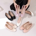 thumbnail image 1 of FRSASU Women's Round Toe Ballet Flats Comfortable Bow Dressy Bowtie Flats Shoes White, 1 of 9