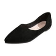 thumbnail image 1 of FRSASU Women's Flats Classic Candy Colored Cute Slip On Ballet Shoes Soft Solid Dress Flat Shoes Black, 1 of 7