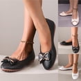 thumbnail image 1 of FRSASU Women's Flats Shoes Ballet Flats Dress Shoes Comfortable Bow PU Leather Slip on Casual Shoes White, 1 of 7