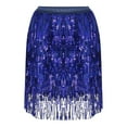 thumbnail image 1 of FRSASU Women's Full Skirt with Sparkly Sequin Fringe Tassel Stretchy Elastic Waist Hip Scarf Costume Clubbing Party Outfit Blue, 1 of 3