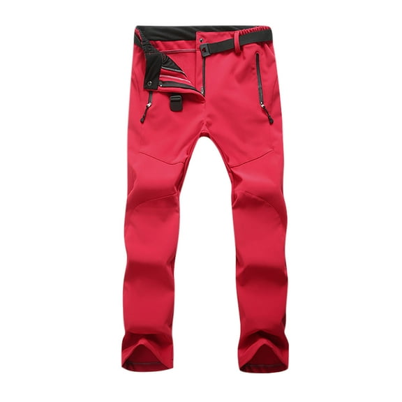 FRSASU Women's Hiking Pants Quick Dry Lightweight Water Resistant Cargo Pants for All Seasons Red