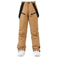 thumbnail image 1 of FRSASU Women's Insulated Snow Pants Waterproof Windproof Snowboard Ski Bibs with Detachable Suspenders Khaki, 1 of 5