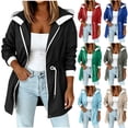 thumbnail image 1 of FRSASU Women's Jackets Waterproof Lightweight Zip Up Drawstring Hoodies Windbreaker Hiking Outdoor with Hooded Red, 1 of 7