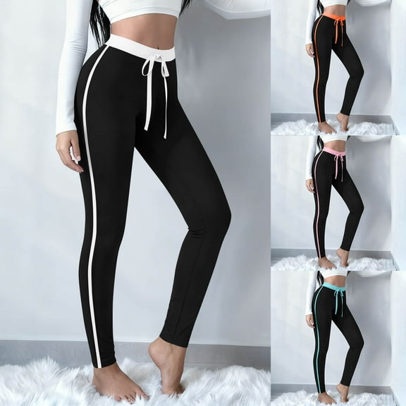 FRSASU Women's Joggers Elastic High Waist Yoga Sweatpants Drawstring Slim Fit Casual Workout Pants White