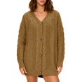 thumbnail image 1 of FRSASU Women's Knit Cardigan Sweaters Solid Casual Long Sleeve Open Front Button Down Trendy Jackets Outerwear Brown, 1 of 7
