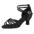 thumbnail image 1 of FRSASU Women's Latin Dance Shoes Satin Professional Ballroom Salsa Practice Performance Dance Shoes Black, 1 of 6