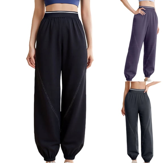 FRSASU Women's Lightweight Harem Pants Loose Fit Running Gym Fitness Pants Breathable Training Tennis Workout Trousers Purple