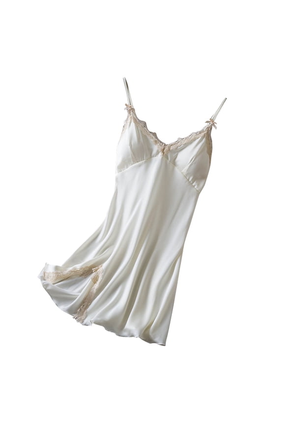 Women's Lightweight Robe Fashionable Sleeveless Solid Color Spaghetti Strap Loose Home Clothes Nightgowns with Chest Cushion