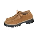 thumbnail image 1 of FRSASU Women's Loafers Thick Heel Chunky Sole Flats Shoes Comfortable Sneakers Spring Summer British Style Shoes Brown, 1 of 7