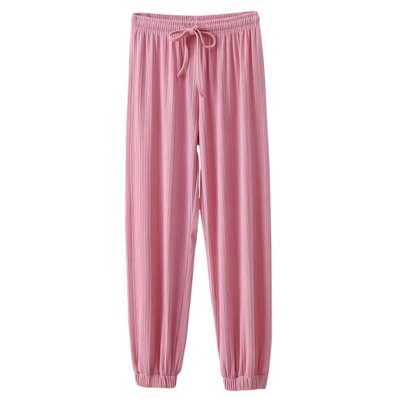 FRSASU Women's Long Sleep Pants Summer Lightweight Lounge Pants Casual Home Wear Bottoms Pajama Pants Pink