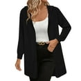 thumbnail image 1 of FRSASU Women's Long Sleeve Open Front Lightweight Solid Color Casual Business Dressy Cardigan for Fall Winter Black, 1 of 7