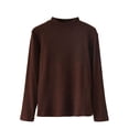 thumbnail image 1 of FRSASU Women's Long Sleeve Pullover Winter Warm Crewneck Shirts Fleece Pajamas Tops Soft Fuzzy Loungewear Brown, 1 of 3