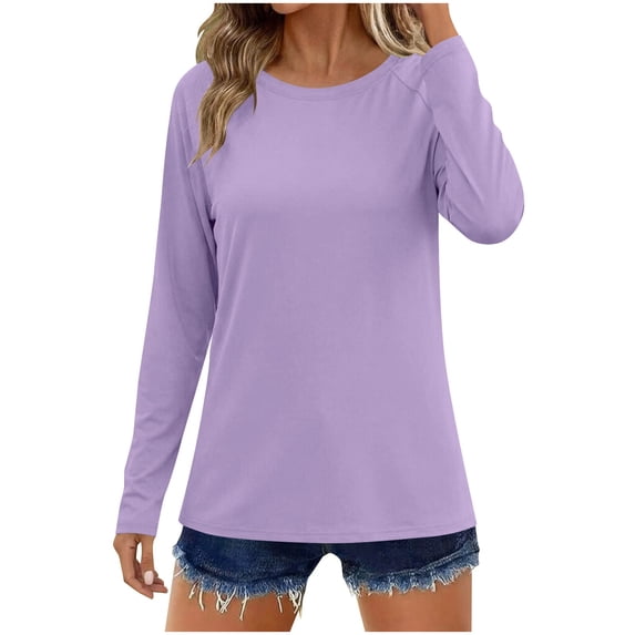 FRSASU Women's Long Sleeve UV Sun Shirts UPF 50+ Workout Swim Rash Guard Tops Purple