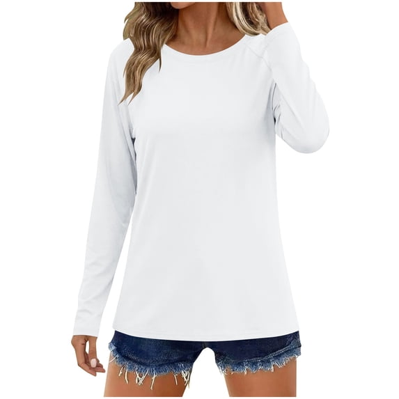 FRSASU Women's Long Sleeve UV Sun Shirts UPF 50+ Workout Swim Rash Guard Tops White
