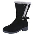 thumbnail image 1 of FRSASU Women's Mid-Calf Snow Boots Faux Fur Lining Non Slip Comfort Winter Snow Hiking Boots with Side Zipper Black, 1 of 7