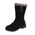 thumbnail image 1 of FRSASU Women's Mid-Calf Snow Platform Low Wedge Boots Comfort Faux Fur Lining Non Slip Winter Snow Hiking Boots Black, 1 of 9