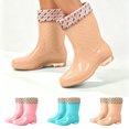 thumbnail image 1 of FRSASU Women's Mid‑Calf Waterproof Rain Boots Non‑Slip PVC Wellies Boots for Gardening Outdoor Rainy Winter Days Pink, 1 of 8