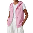 thumbnail image 1 of FRSASU Women's Oversized Zip Up Sweatshirts Sleeveless Hoodie Lightweight Jackets Vest Plus Size Fall Lightweight Coat Pink, 1 of 9