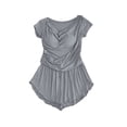 thumbnail image 1 of FRSASU Women's Pajamas 2 Piece Pjs Cozy Short Sleeve Sleepwear Set Summer Pajamas Set Flowy Casual Loose Lounge Sets Gray, 1 of 6