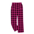 thumbnail image 1 of FRSASU Women's Pajamas Pants Plaid Stretch Casual Loose Comfy Home Pants Sleep Bottom Lounge Cute Sleepwear Pants Hot Pink, 1 of 5