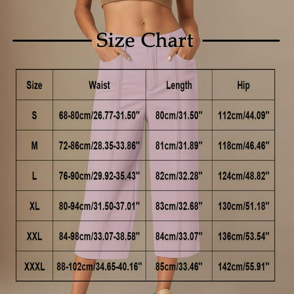 FRSASU Women's Pants Casual Solid Color Button Elastic Waist Fashion Loose Cropped Pants with Pockets White