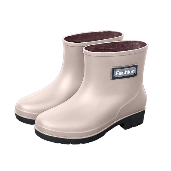 FRSASU Women's Rain Boots Ankle Rainboot Anti Slipping Waterproof Casual Garden Outdoor Kitchen Hiking Camping Boots Khaki