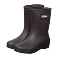 thumbnail image 1 of FRSASU Women's Rain Boots Mid-calf Waterproof Outdoor Hunting Gardening Farming Shoes Brown, 1 of 7