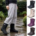 thumbnail image 1 of FRSASU Women's Rain Boots Mid-calf Waterproof Outdoor Hunting Gardening Farming Shoes Purple, 1 of 7