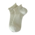 thumbnail image 1 of FRSASU Women's Ruffle Ankle Cotton Socks 1-Pairs Lace Trim Low Cut Casual Socks for Daily Wear Green, 1 of 5