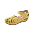 thumbnail image 1 of FRSASU Women's Sandals Summer Ladies Shoes Wedge Heel Hollow Out Women's Sandals Yellow 9.5(43), 1 of 7