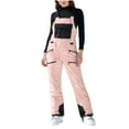 thumbnail image 1 of FRSASU Women's Ski Bibs Snowboard Pants Snow Bib Tight Overalls Outdoor Bibs Ski Pants Waterproof Insulated Ski Pants (with Elastic) Pink, 1 of 9