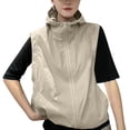 thumbnail image 1 of FRSASU Women's Sleeveless Zip Up Hoodies Casual Loose Fit Sweatshirts Lightweight Jackets Vest Khaki XXL(XXL), 1 of 3