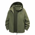 thumbnail image 1 of FRSASU Women's Softshell Jacket with Hood Warm Lightweight Waterproof Insulated Windbreaker with Pockets Army Green, 1 of 8