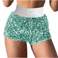 thumbnail image 1 of FRSASU Women's Summer Sequin Shorts High Waist Sparkly Glitter Straight Leg Shorts Concert Party Clubwear Light Blue, 1 of 9