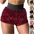 thumbnail image 1 of FRSASU Women's Summer Sequin Shorts High Waist Sparkly Glitter Straight Leg Shorts Concert Party Clubwear Pink, 1 of 9