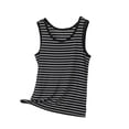 thumbnail image 1 of FRSASU Women's Tank Top Striped Sleeveless Cami Tops - Ribbed Knit Slim Fit Summer Casual Crew Neck Basic Tops Dark Gray, 1 of 5