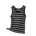 thumbnail image 1 of FRSASU Women's Tank Top Striped Sleeveless Cami Tops - Ribbed Knit Slim Fit Summer Casual Crew Neck Basic Tops Gray, 1 of 5