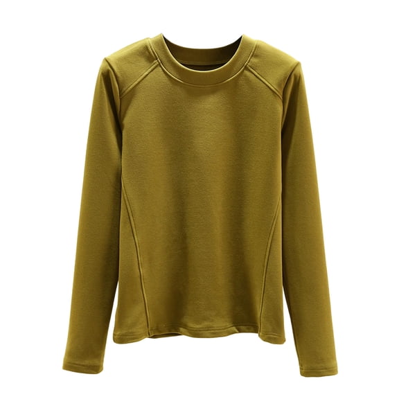 FRSASU Women's Velour Homewear Pajamas Crewneck Long Sleeve Casual Pullover Soft Warm Shirts Velvet Tops Winter Fall Green