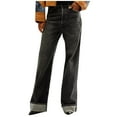 thumbnail image 1 of FRSASU Women's Wide Leg Jeans High Waisted Stretchy Straight Leg Jeans Loose Trendy Denim Pants with Pockets Black, 1 of 6
