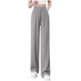 thumbnail image 1 of FRSASU Women's Wide Leg Palazzo Lounge Pants Lightweight High Waisted Loose Comfy Casual Pajama Pants Gray, 1 of 7