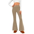 thumbnail image 1 of FRSASU Women's Wide Leg Yoga Pants Bootcut Workout Flare Leggings Trendy High Waisted Spring Fitness Running Gym Sweatpants Khaki, 1 of 6