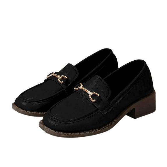 FRSASU Women's Wide Loafers Slip on Flat Shoes,Comfort Penny Loafers with Arch Support Dressy Moccasins for Women Black