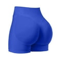 thumbnail image 1 of FRSASU Women's Workout Impact Shorts Lightweight High Waist Scrunch Solid Color Seamless Booty Biker Gym Shorts Blue, 1 of 7